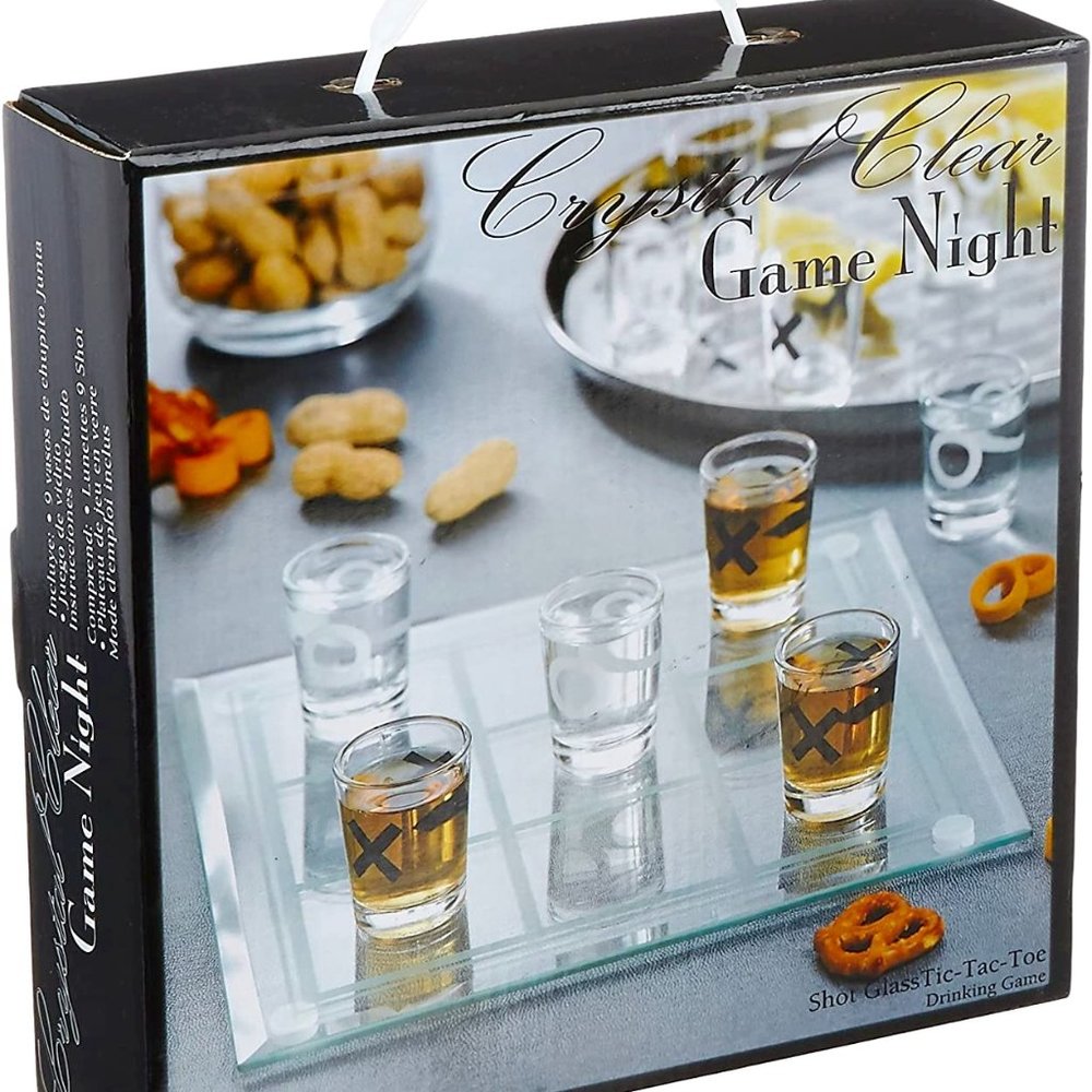 Crystal Clear Shot Glass Tic Tac Toe Bar Game Set